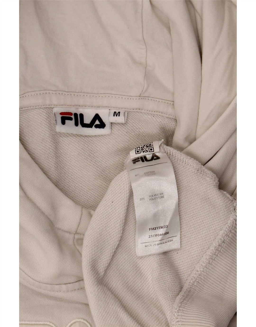 Felpa con cappuccio grafica da uomo Fila in cotone bianco medio