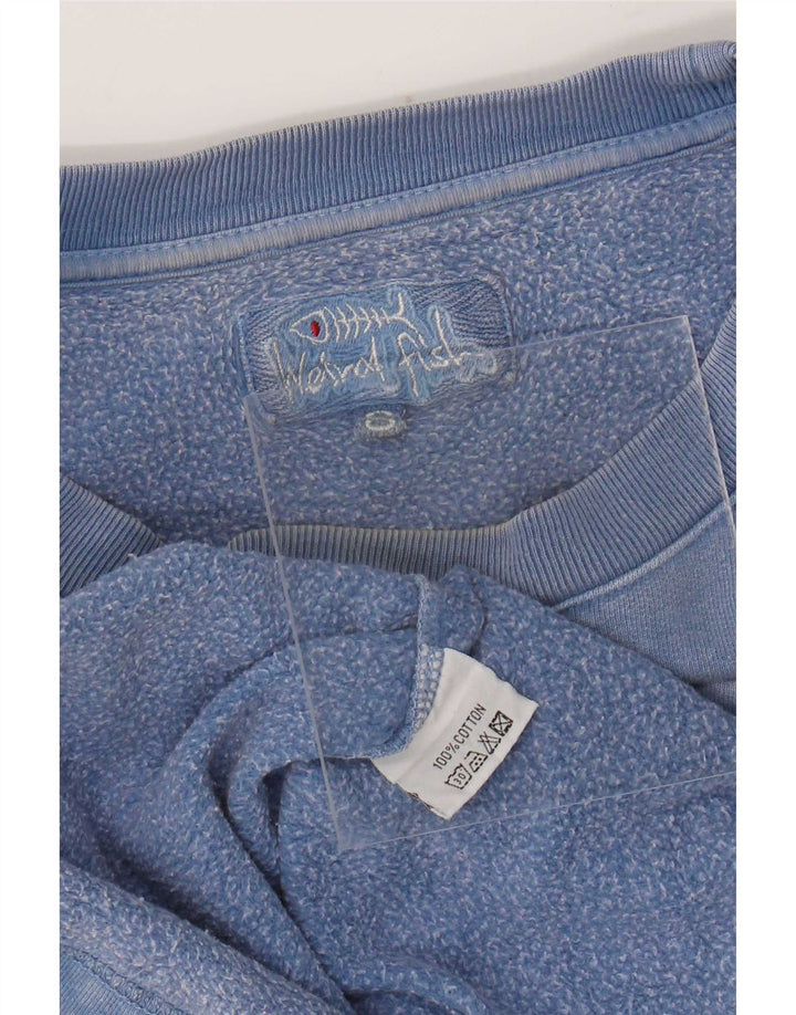 Felpa grafica da uomo Weird Fish, piccola, in cotone blu