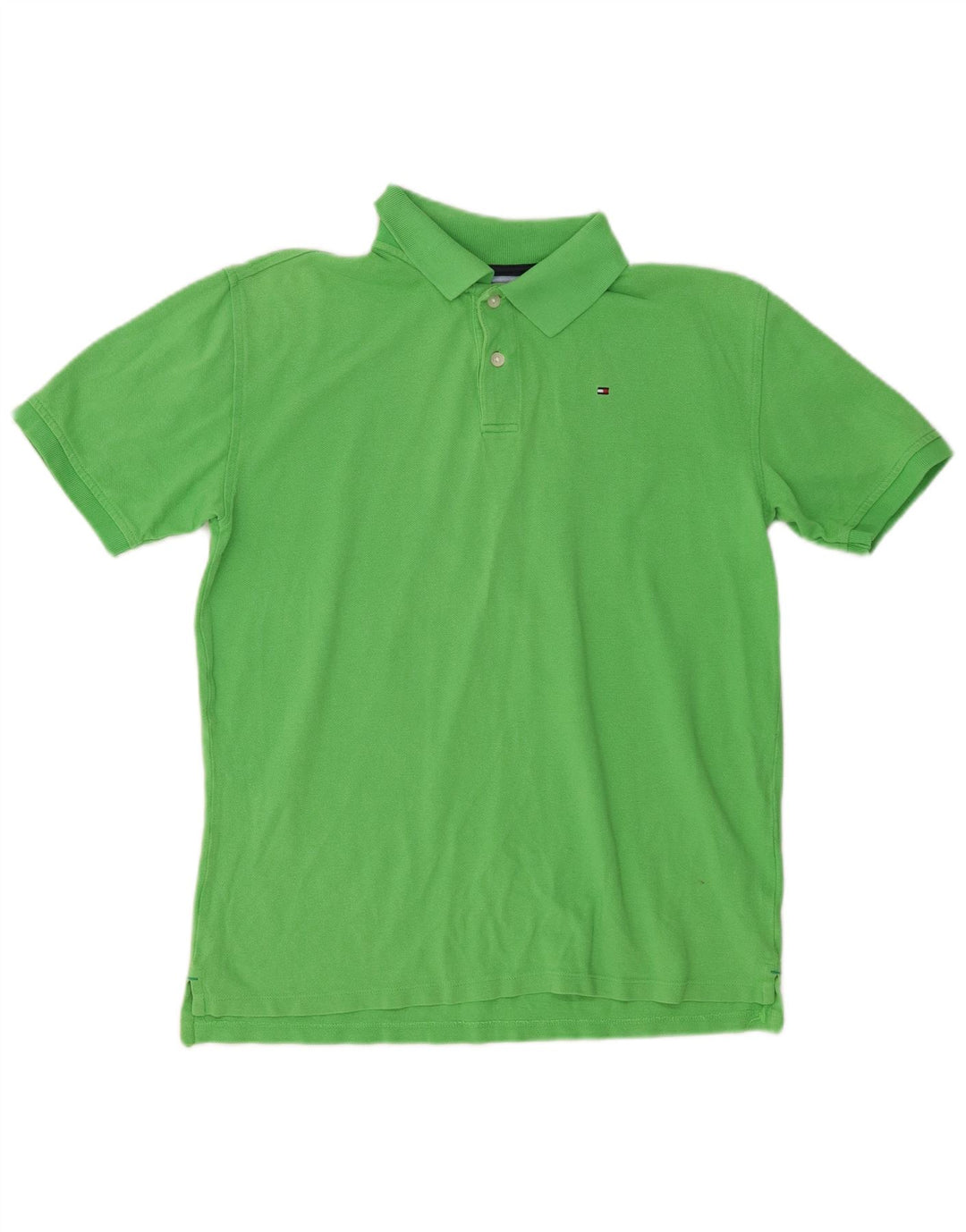 Polo Tommy Hilfiger Bambino 15-16 Anni Large Verde Cotone