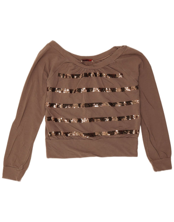 Top corto da donna Liu Jo UK 18 XL cotone a righe marrone