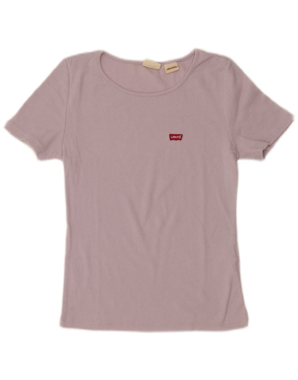 T-shirt corta da donna Levi's UK 10 piccola in cotone viola