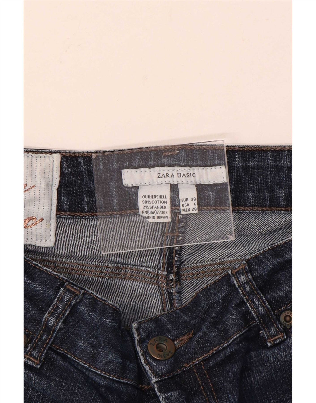 Jeans dritti da donna Zara EU 38 Small W28 L34 Cotone blu