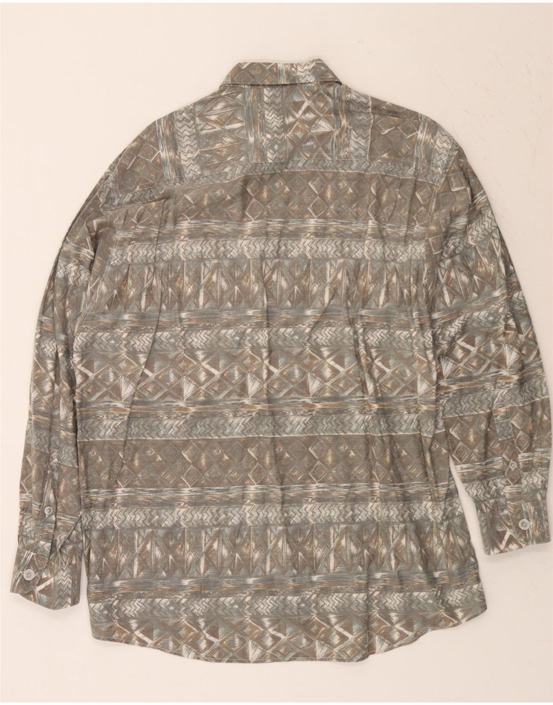 NEW FAST Mens Shirt Size 41/42 Large Grey Argyle/Diamond Viscose Vintage New Fast and Second-Hand New Fast from Messina Hembry 
