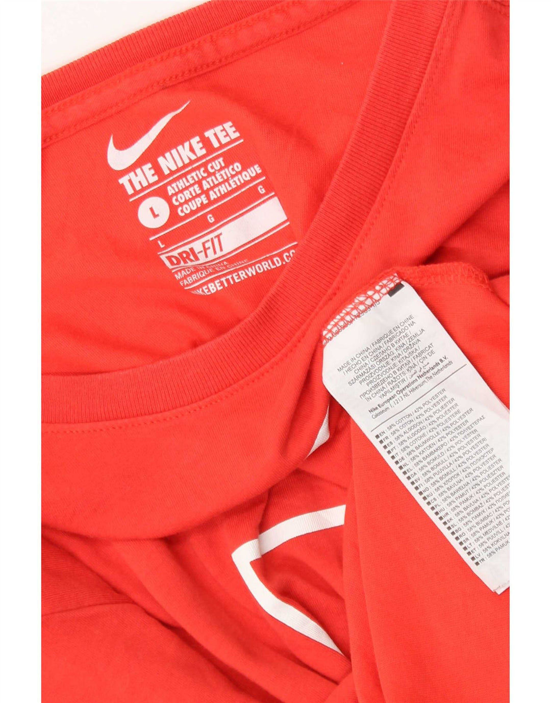 T-shirt grafica Nike Dri Fit da uomo, grande, in cotone rosso