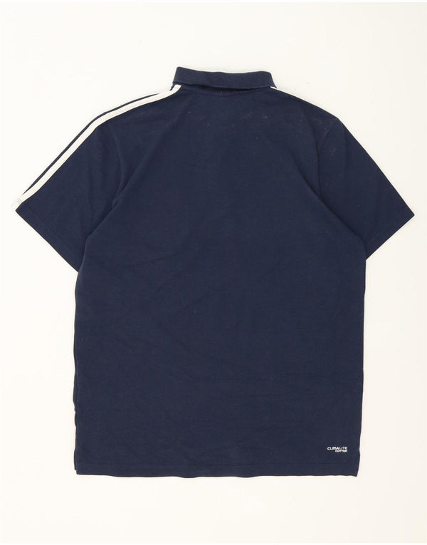 Polo Adidas Climalite da uomo grande in cotone blu navy