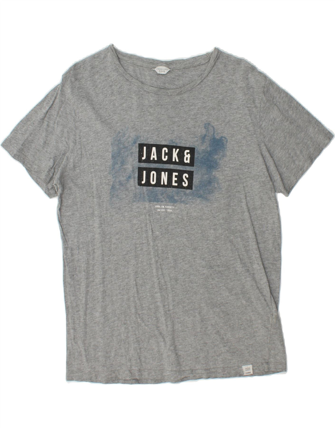 JACK & JONES Mens Graphic T-Shirt Top Large Grey Cotton Vintage Jack & Jones and Second-Hand Jack & Jones from Messina Hembry 