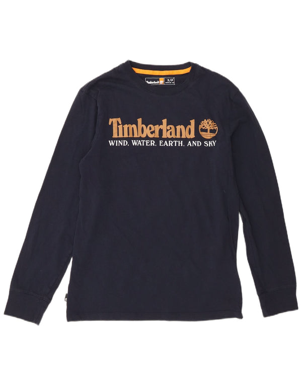 Timberland Top da uomo con vestibilità regolare, grafica, manica lunga, piccolo, cotone blu navy