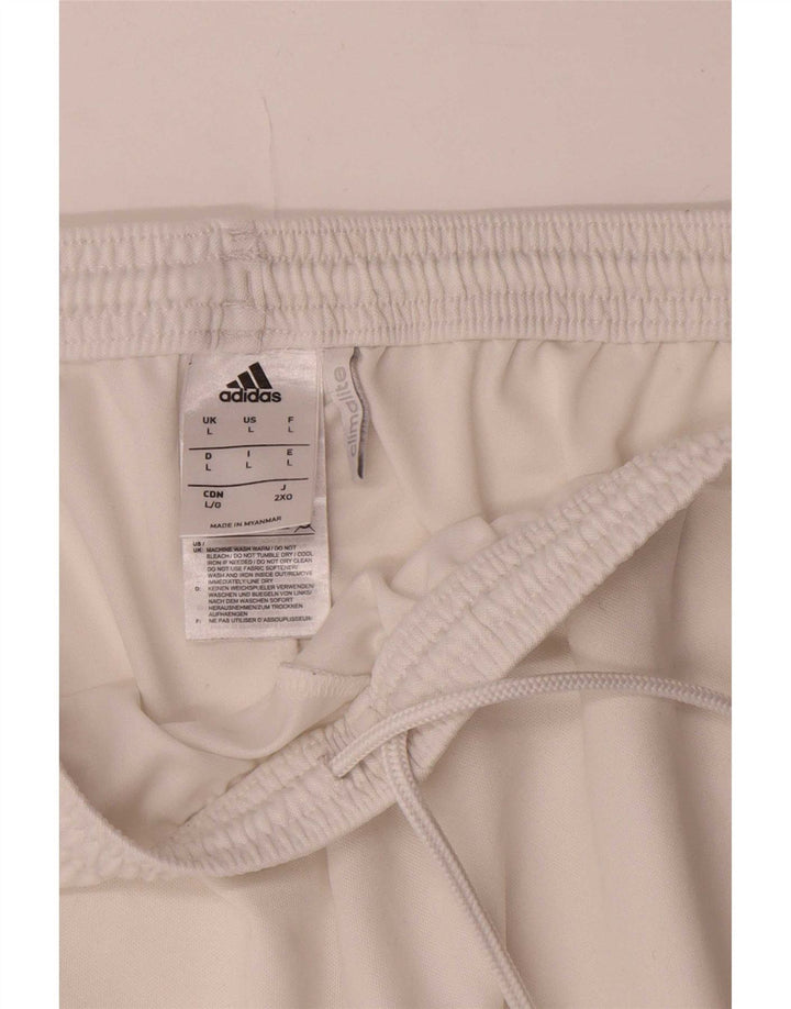 Pantaloncini sportivi Adidas Climalite da uomo grandi in poliestere bianco