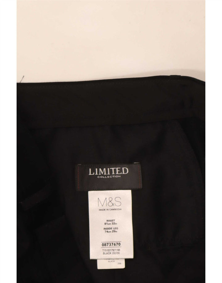 Pantaloni da abito dritti da uomo Marks & Spencer W32 L29 neri