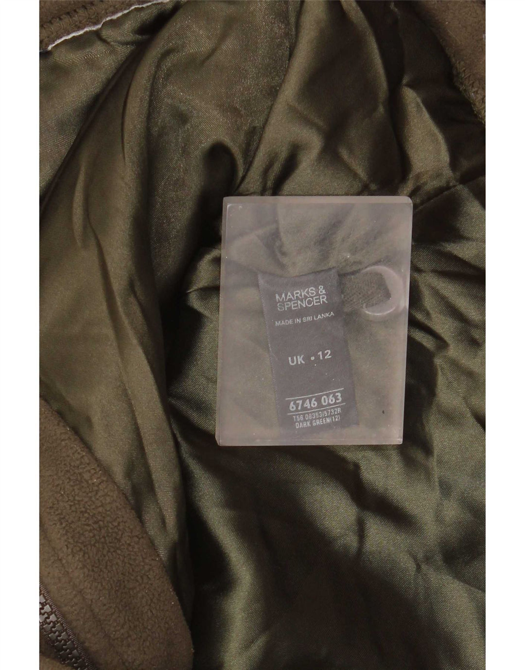 Giacca in pile da donna Marks & Spencer UK 12 Poliestere verde medio