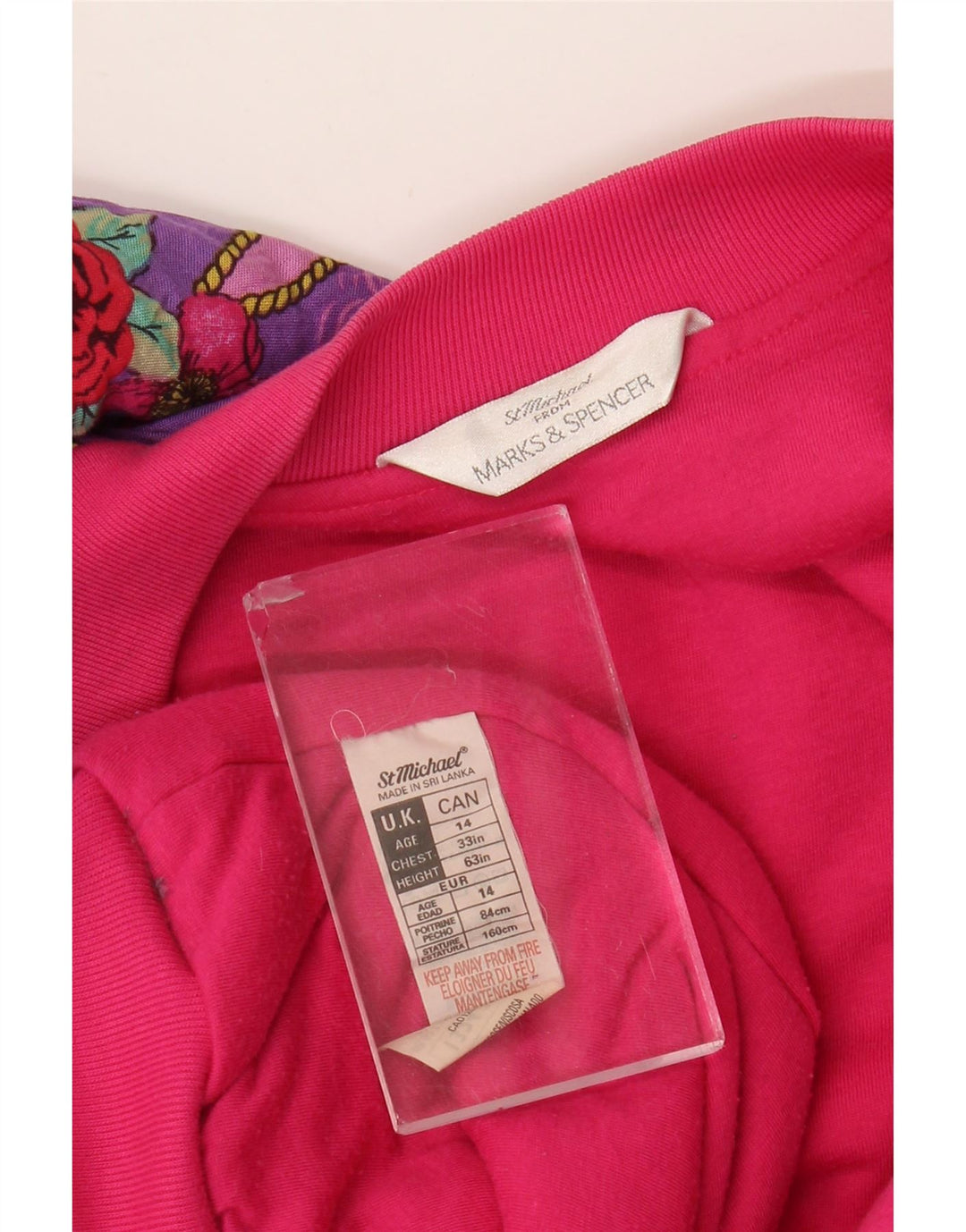 Giubbotto bomber Marks & Spencer per ragazze St. Michael 13-14 anni rosa floreale