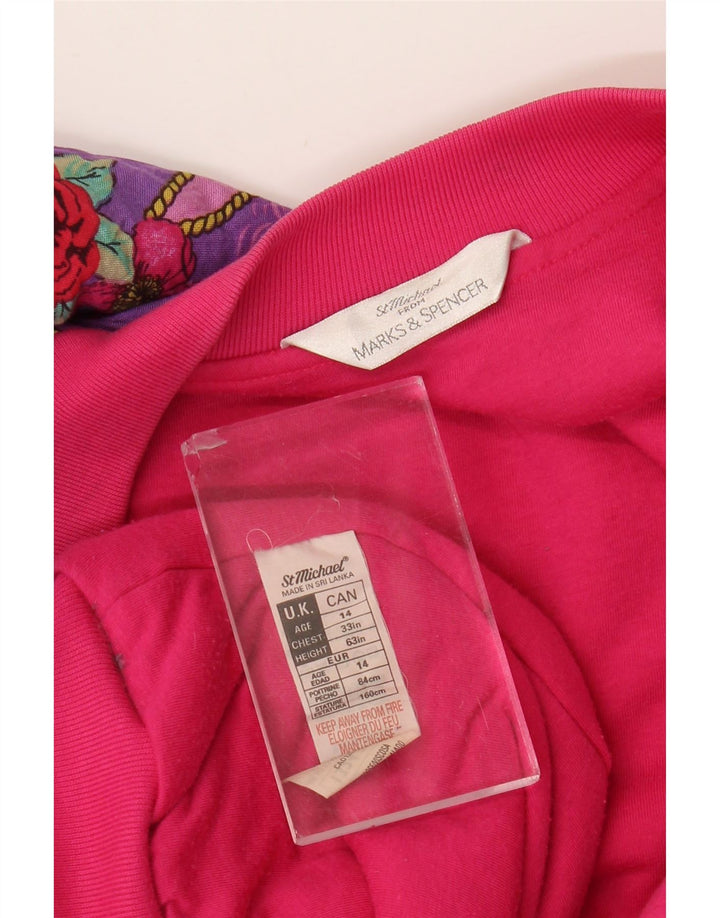 Giubbotto bomber Marks & Spencer per ragazze St. Michael 13-14 anni rosa floreale