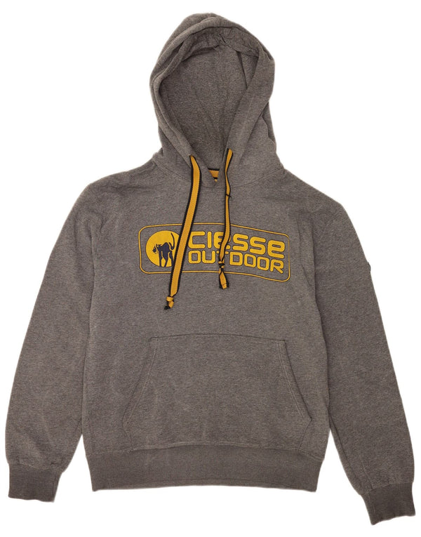Ciesse Piumini Felpa con cappuccio grafica da uomo in cotone grigio medio