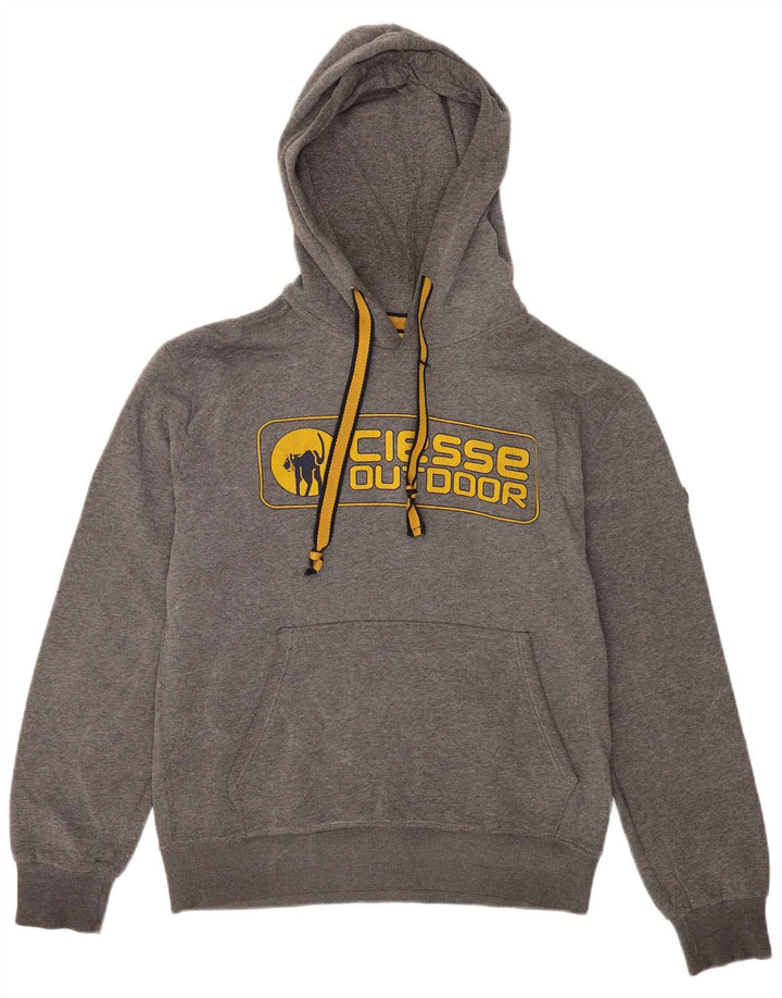 Ciesse Piumini Felpa con cappuccio grafica da uomo in cotone grigio medio