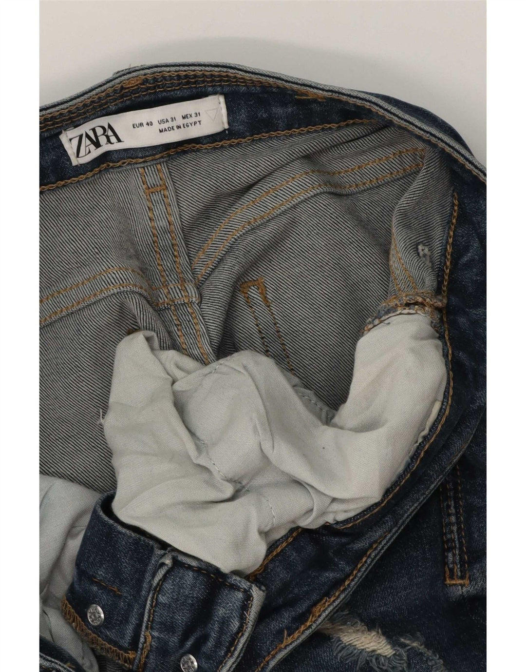 Jeans skinny effetto consumato Zara da uomo EU 40 medio W31 L30 blu