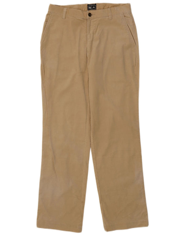 Pantaloni dritti da uomo in velluto a coste Adidas W32 L32 in cotone beige