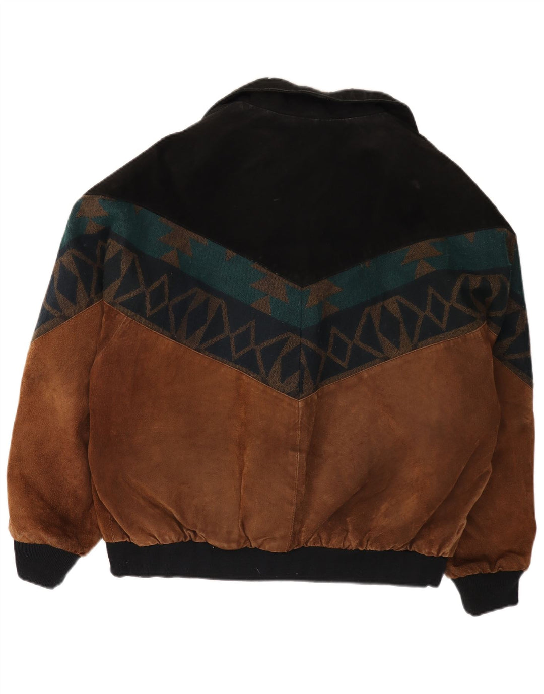 Giacca in pelle scamosciata da uomo VINTAGE UK 42 XL Pelle color block marrone