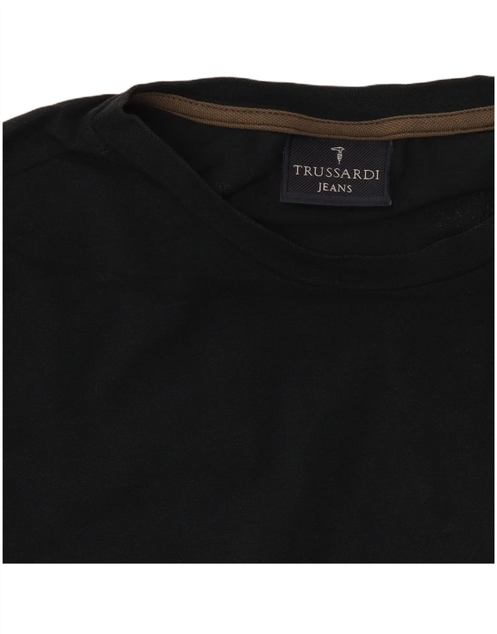 TRUSSARDI JEANS T-shirt grafica da uomo Top in cotone nero medio