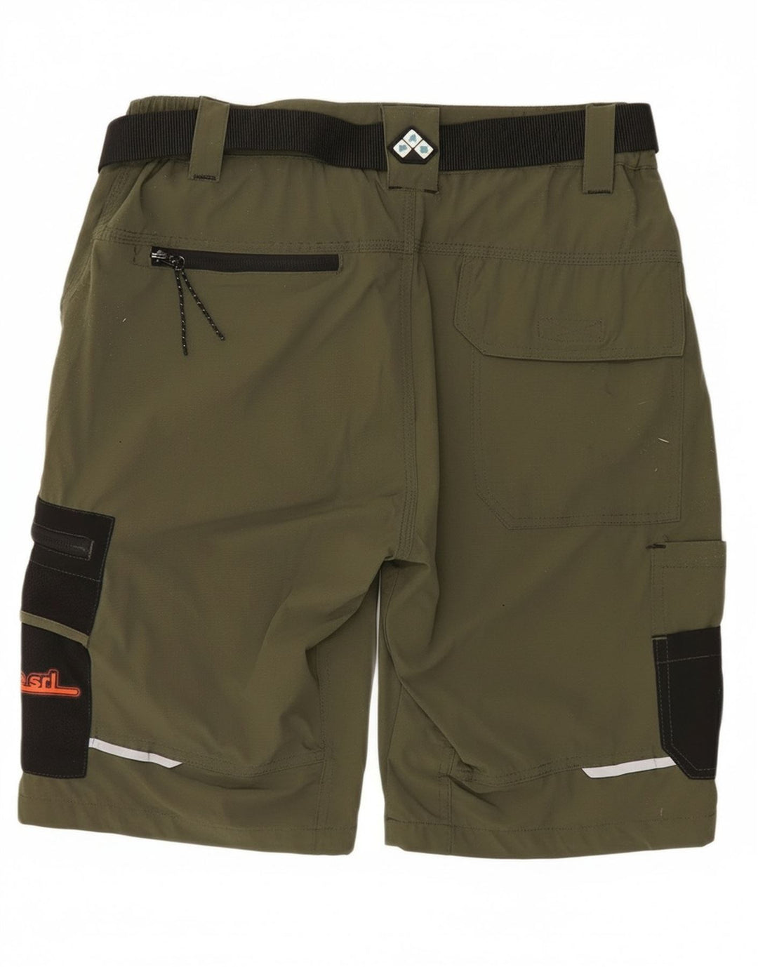 Pantaloncini cargo grafici vintage da uomo grandi W34 color block kaki