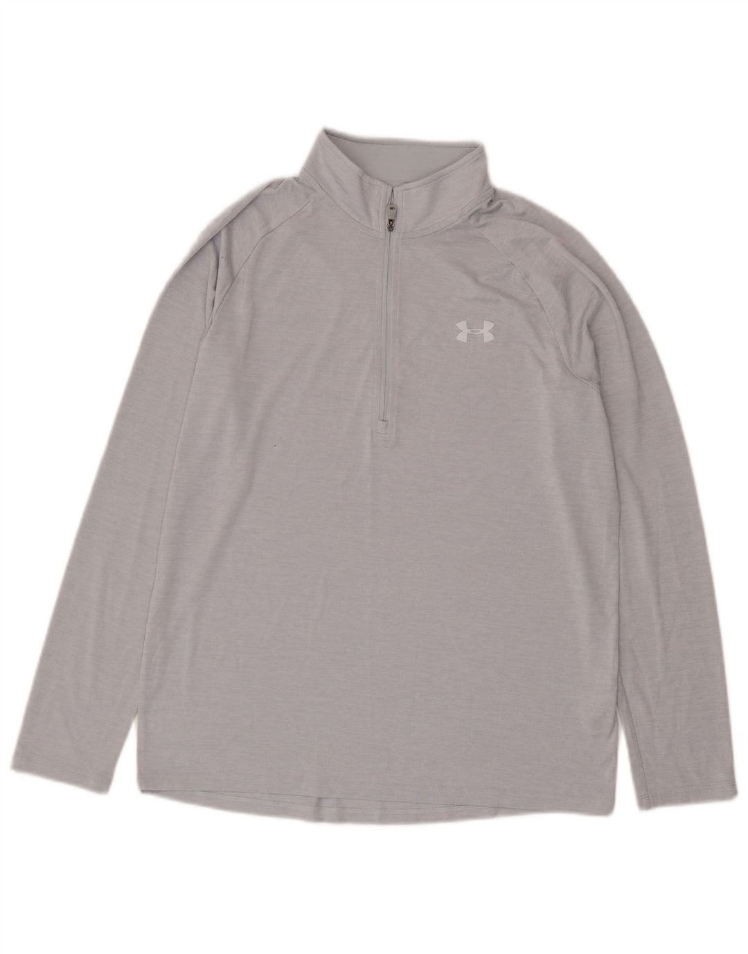 Maglia da ginnastica Under Armour da uomo con zip e collo in poliestere grigio medio