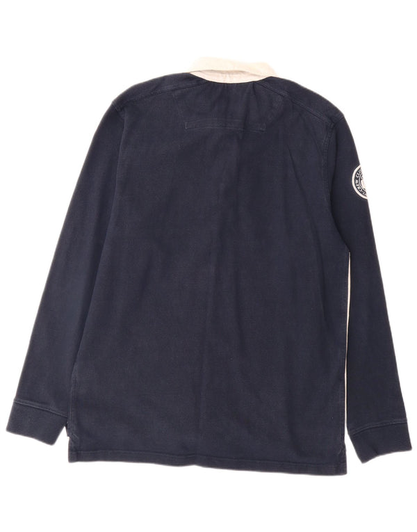 Crew Clothing Maglia polo da rugby da uomo Medium Navy Blue Colourblock