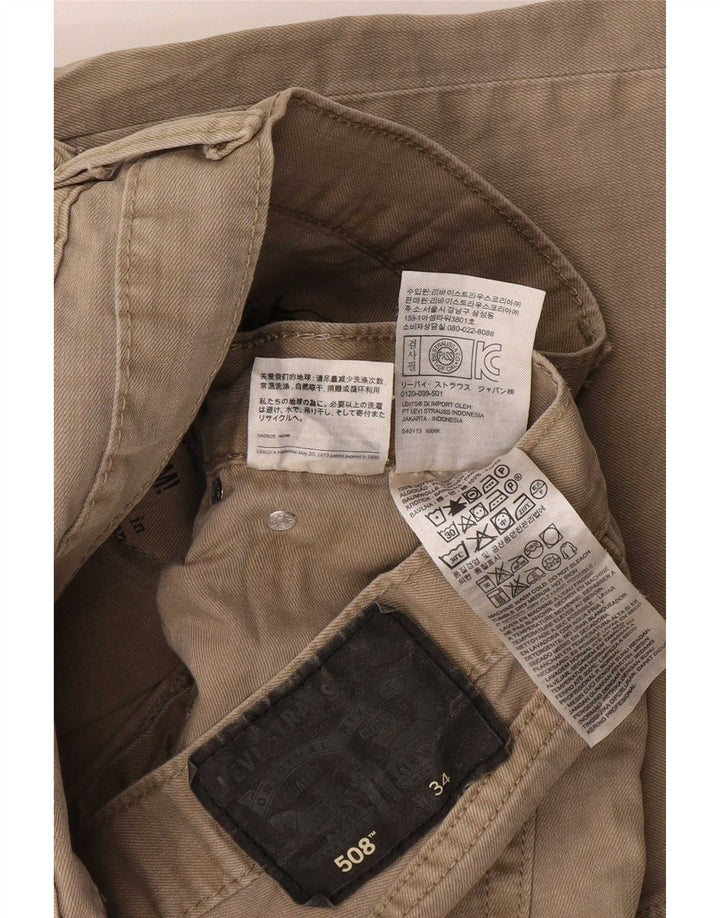 Levi's Uomo 508 Pantaloncini di jeans W34 Large Cotone Beige