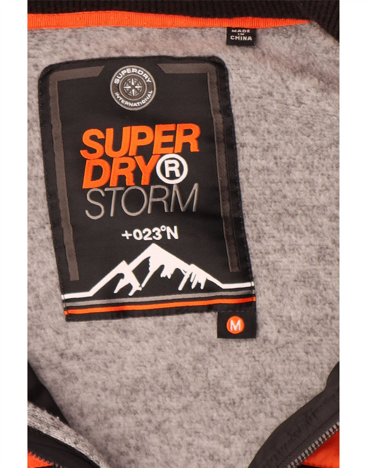 Giacca a vento con cappuccio da uomo Superdry UK 38 poliestere nero medio