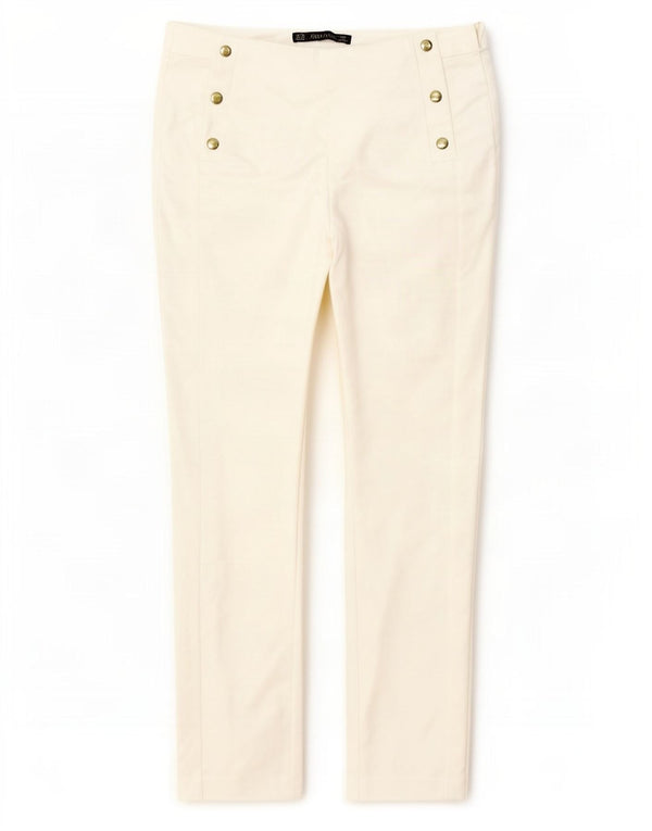 Pantaloni casual slim da donna Zara EU 38 Small W28 L27 Bianco