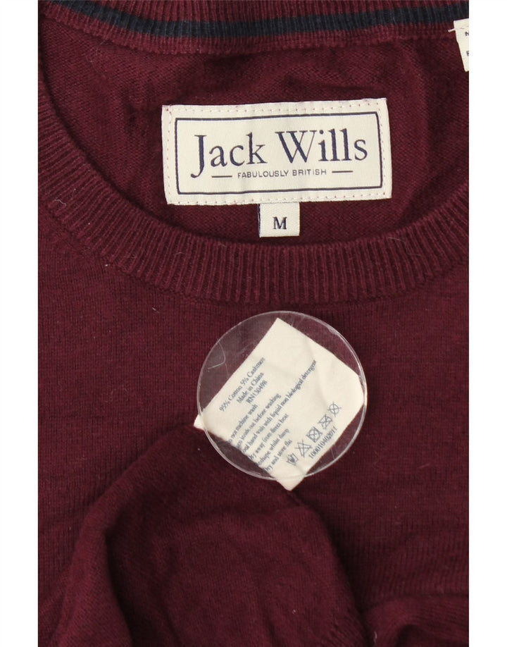 Maglione maglione girocollo da uomo Jack Wills in cotone bordeaux medio