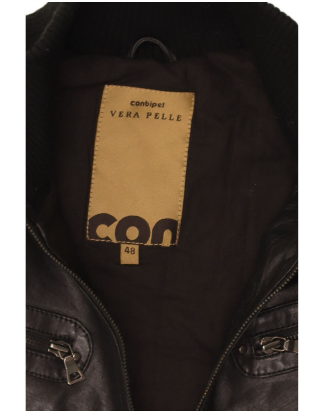Giacca in Pelle Donna Conbipel Crop IT 48 XL Nera