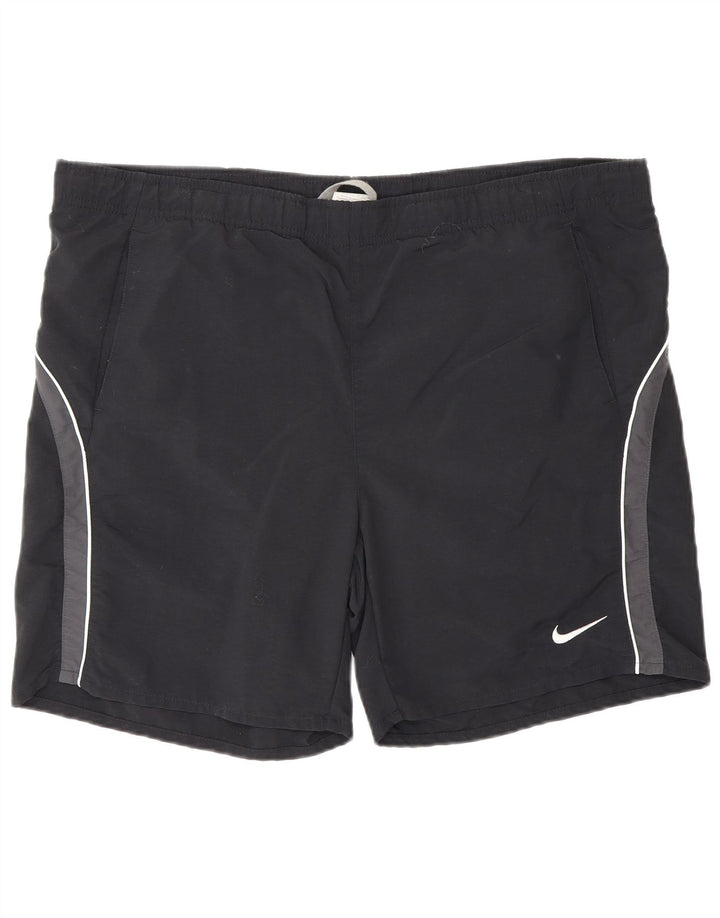 Pantaloncini da bagno da uomo Fila Large in nylon color block nero