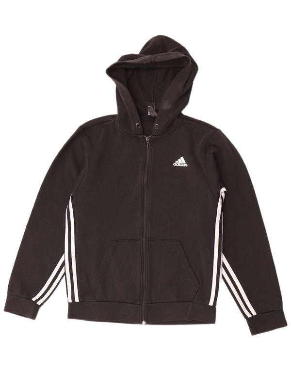 Felpa con cappuccio e zip Adidas da uomo XS in cotone nero