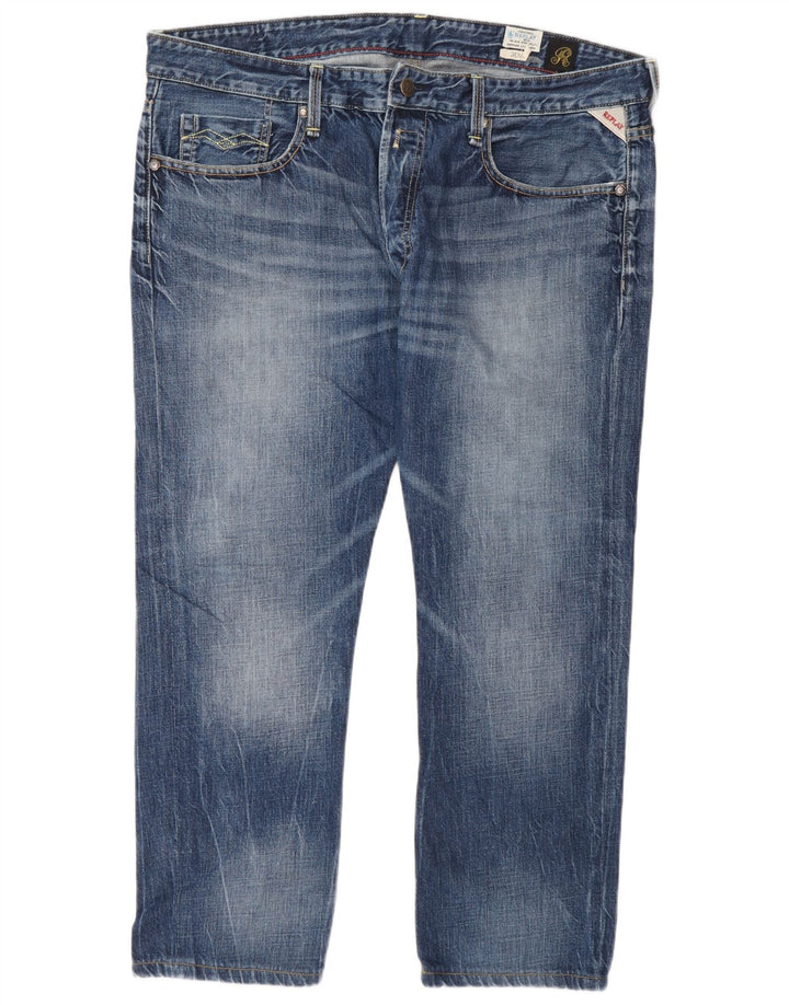 Jeans dritti da uomo Replay W38 L28 cotone blu
