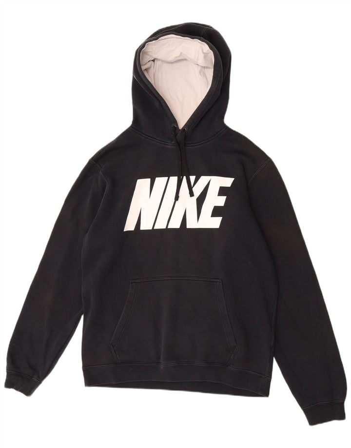Felpa con cappuccio grafica Nike da uomo in cotone nero medio