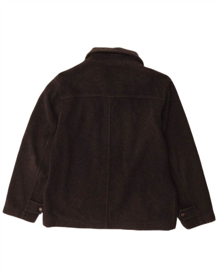 Cappotto Giacca a Vento da Uomo Vestibilità Ampia Trussardi IT 46 Small Nero Lana