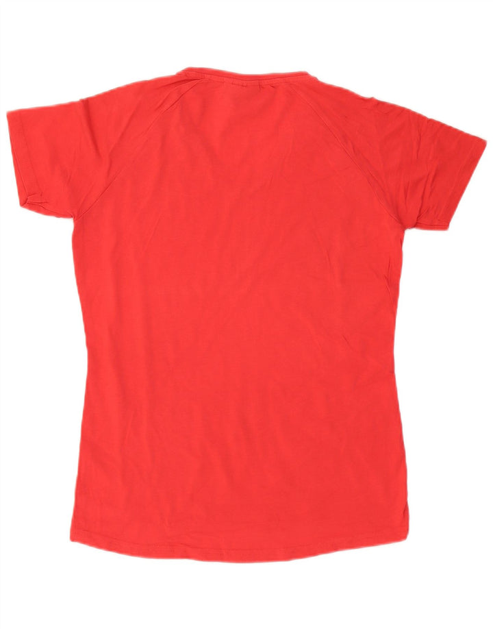 T-shirt grafica da donna Ellesse Top UK 14 grande cotone rosso