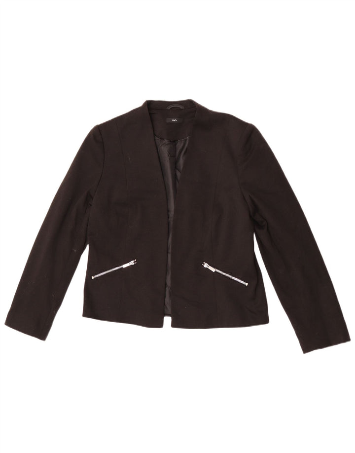 Giacca blazer aperta da donna M&Co UK 12 poliestere nero medio