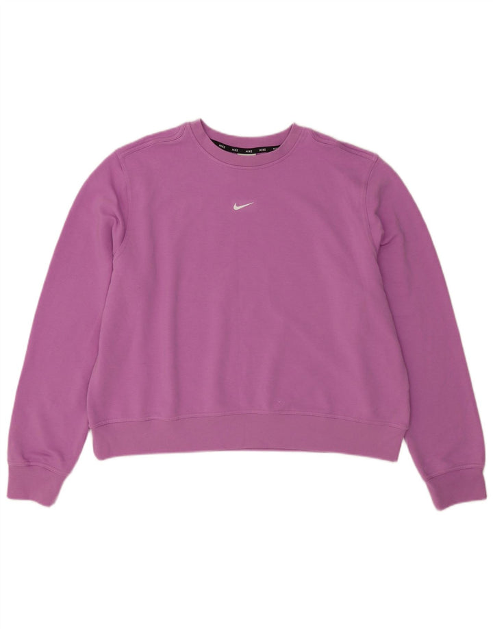 Felpa oversize da donna Nike Dri Fit, maglione UK 18 XL, poliestere viola