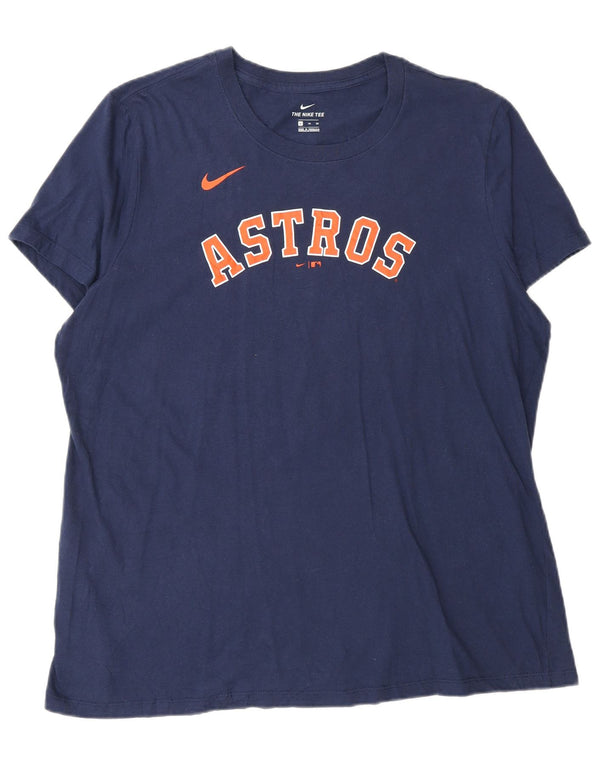 T-shirt grafica da uomo Nike Houston Astons Top XL in cotone blu navy