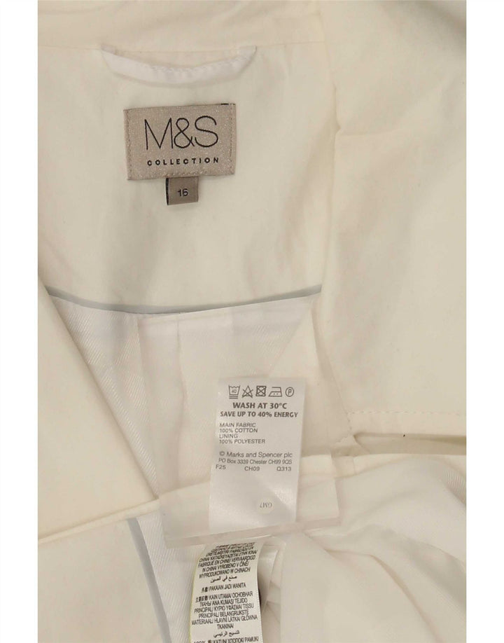 Trench corto da donna Marks & Spencer UK 16 grande cotone bianco