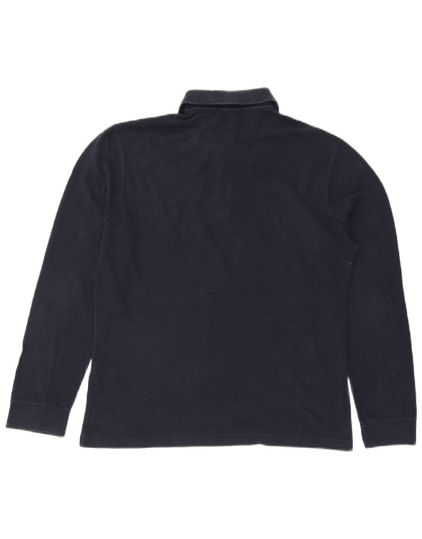 FRED PERRY Polo da uomo a maniche lunghe slim fit grande in cotone blu navy