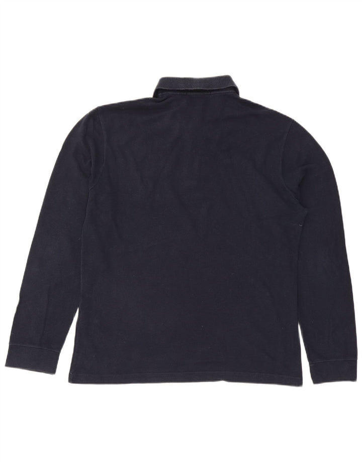 FRED PERRY Polo da uomo a maniche lunghe slim fit grande in cotone blu navy