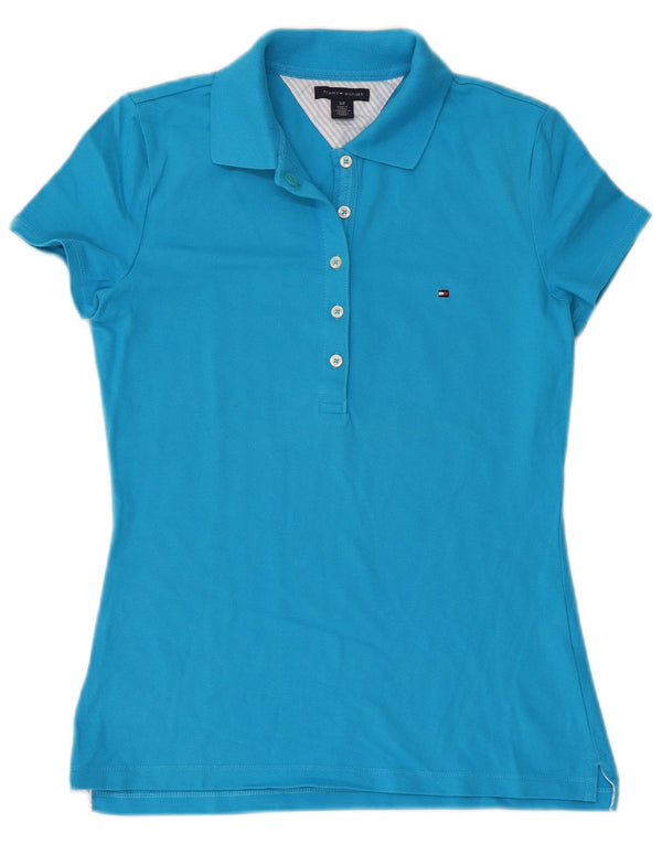 TOMMY HILFIGER Polo da donna UK 10 piccola in cotone blu