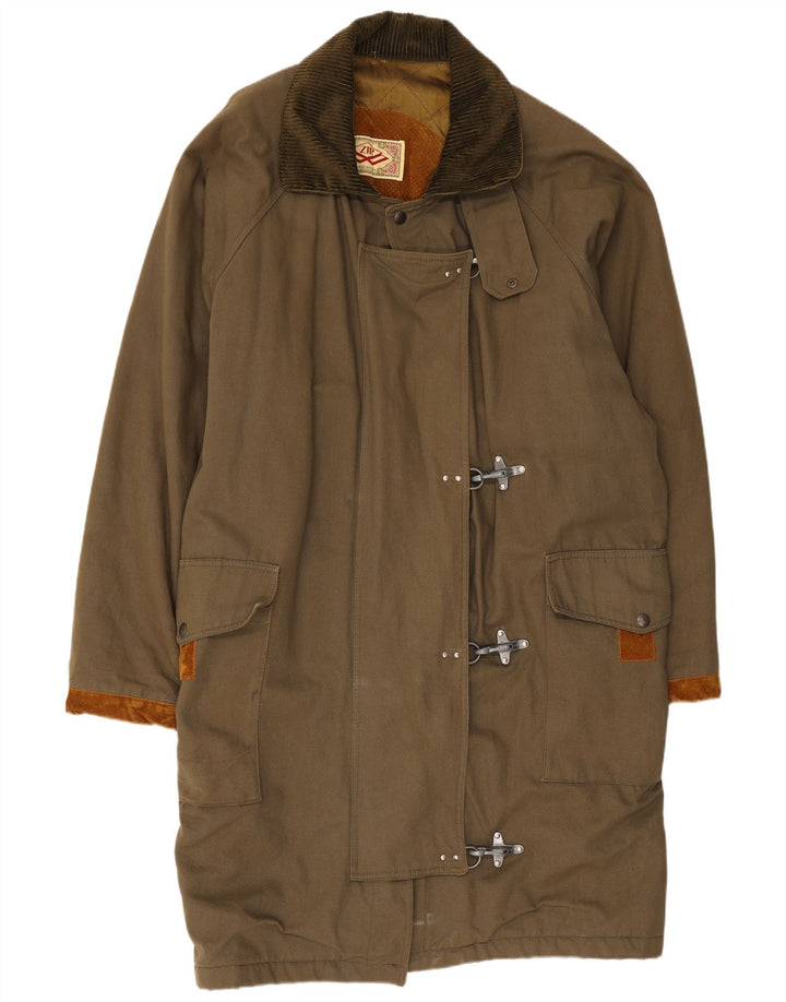 Montgomery oversize da donna con zip UK 18 XL cotone kaki