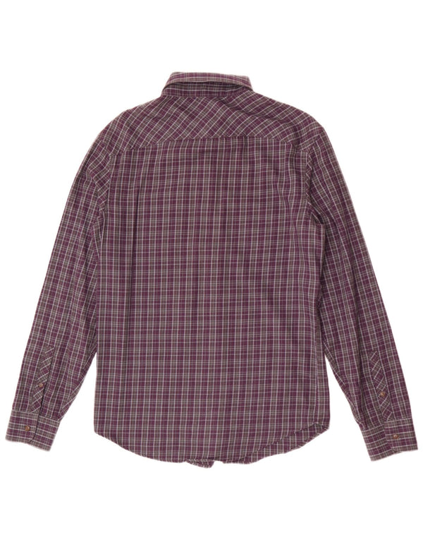 Camicia da uomo in flanella slim fit Penguin Heritage, piccolo cotone a quadri viola