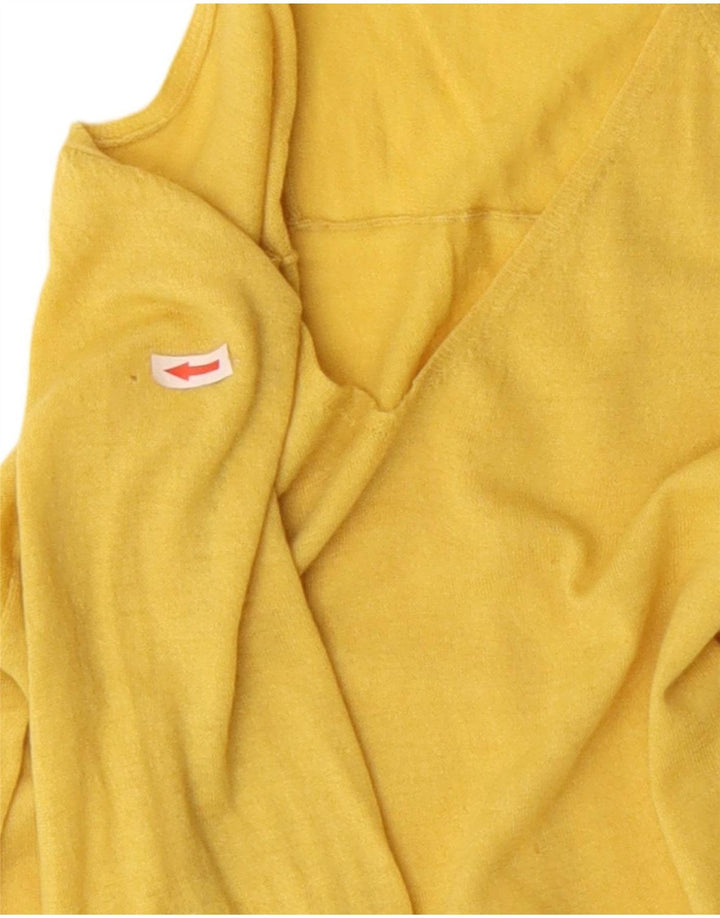 Maglione da donna con scollo a V Hobbs UK 12 lana gialla media