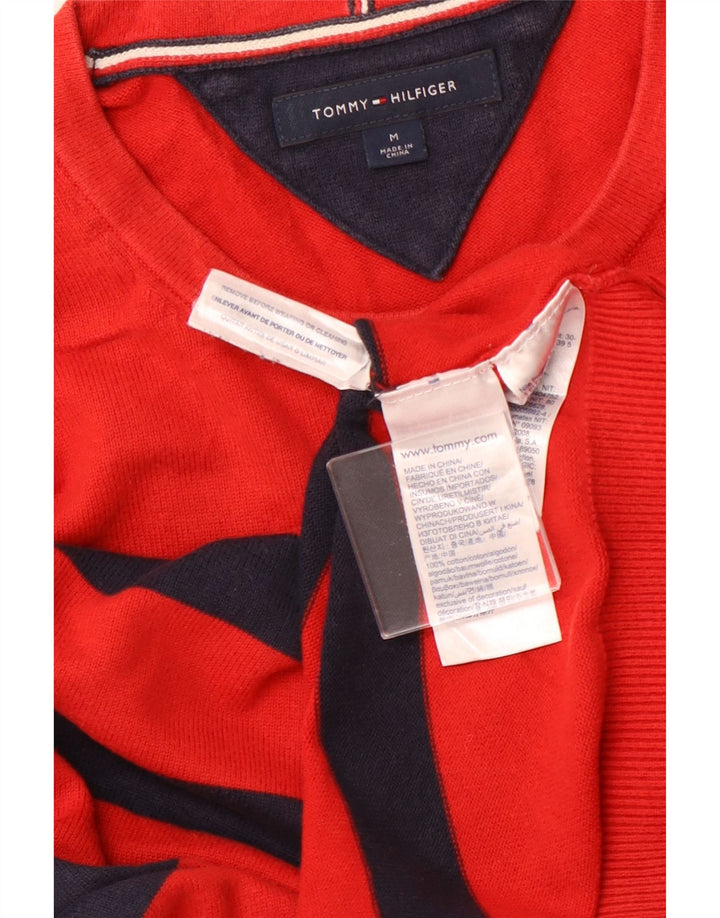 TOMMY HILFIGER Maglione da uomo girocollo in cotone a righe rosse medie