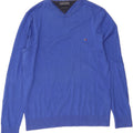 TOMMY HILFIGER Mens Crew Neck Jumper Sweater Large Blue Cotton Vintage Tommy Hilfiger and Second-Hand Tommy Hilfiger from Messina Hembry 