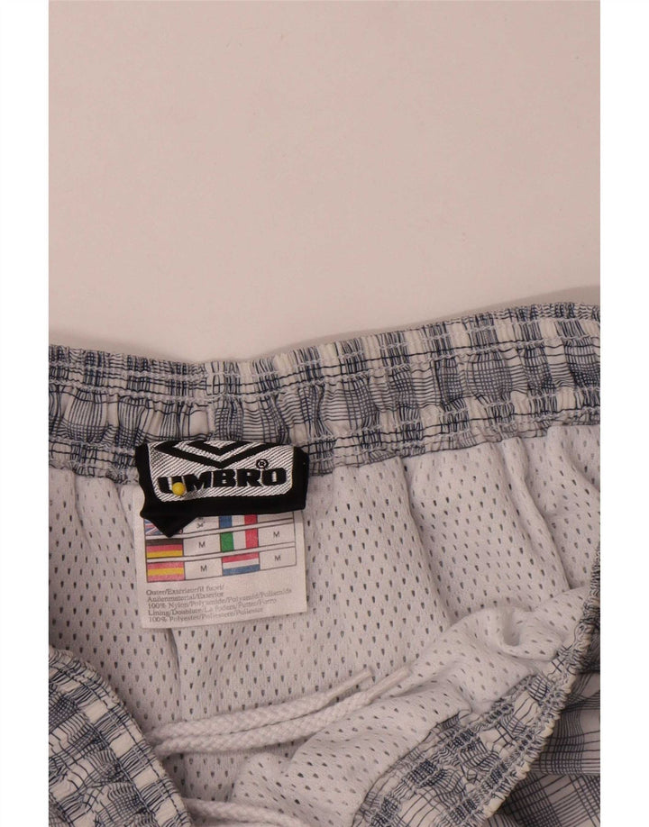Pantaloncini sportivi da uomo Umbro medi in nylon a quadri blu navy