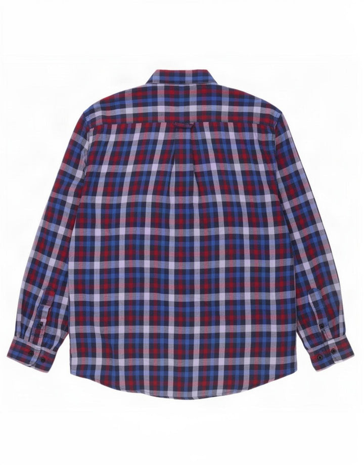 Camicia in flanella da uomo James Pringle, grande, in poliestere a quadri blu navy